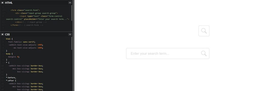 simple css animated search field
