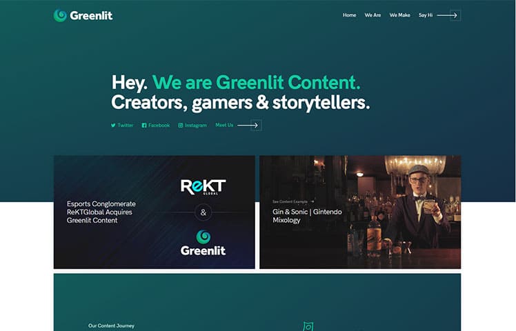 Greenlit website sample