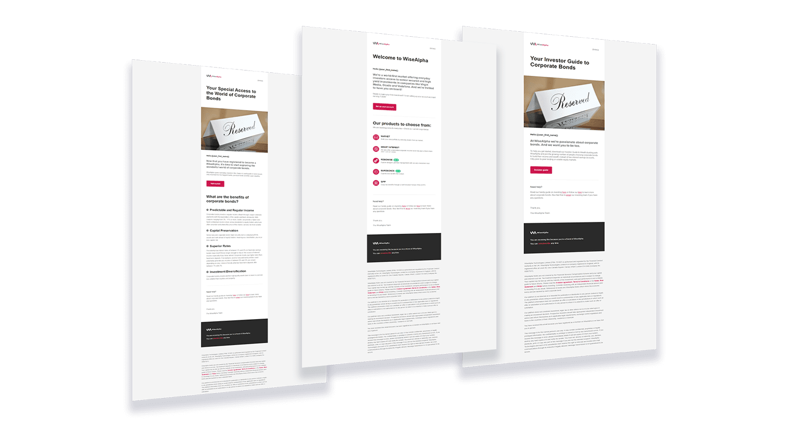 WiseAlpha email templates samples
